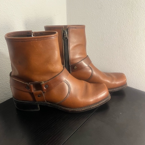 Men’s Custom Biker Double Harness Saddle Colored Boots - Picture 1 of 11